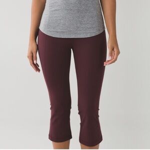 Lululemon Gather & Crow Crop II Sz 4 Bordeaux Drama Stretch Yoga Legging Pant